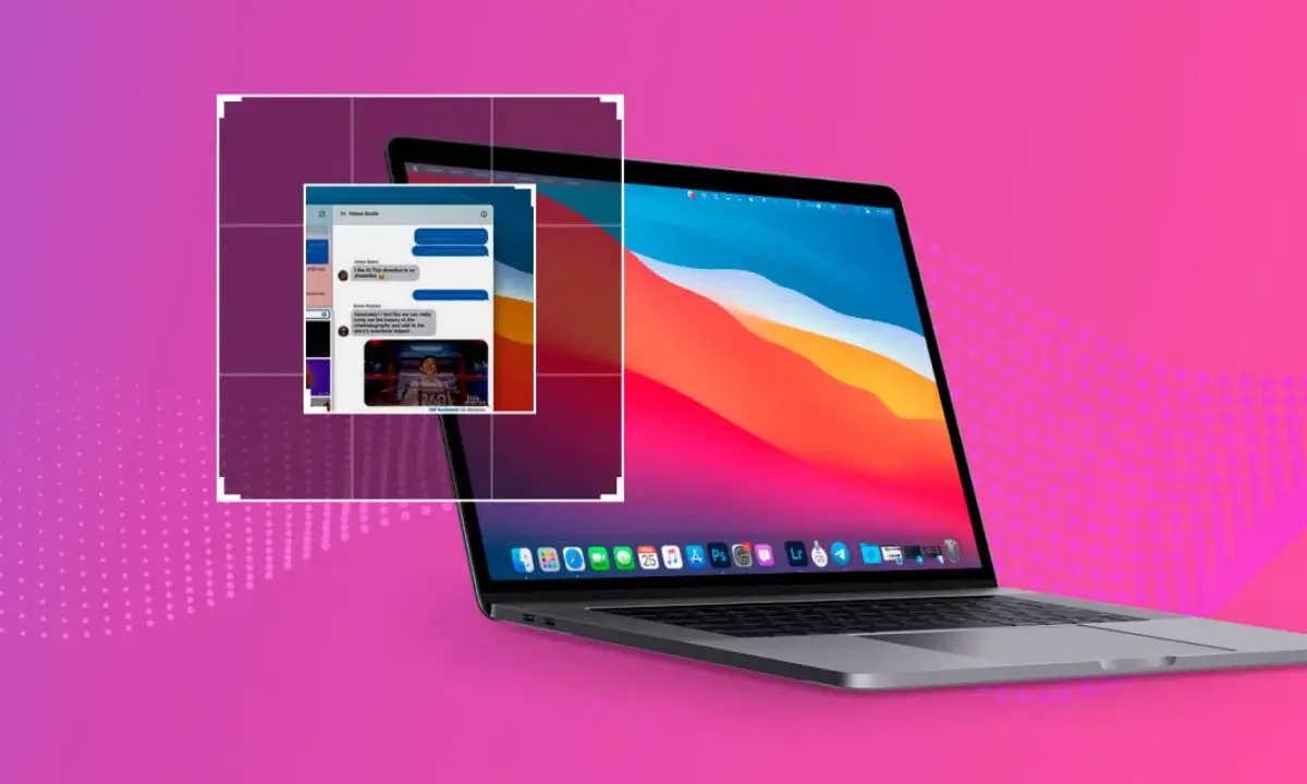 Jak zrobic screen na Macu? Zrzut ekranu z rozmową na laptopie MacBook.