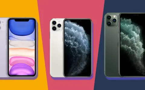 Trzy modele iPhone'ów w różnych kolorach: fioletowym, białym i zielonym. Widać ich tylne aparaty i ekrany. To świetne iphone porownanie.