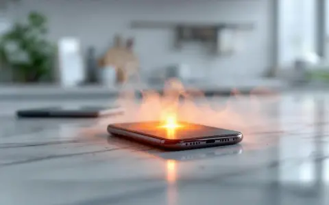 Telefon dymi i świeci na pomarańczowo, wskazując, czemu telefon się nagrzewa.