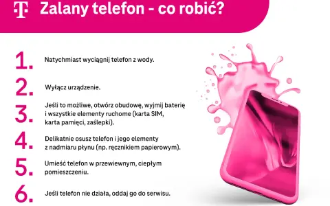 Instrukcja, czy da się naprawić zalany telefon: wyciągnij, wyłącz, osusz, wysusz. Jeśli nie działa, serwis.