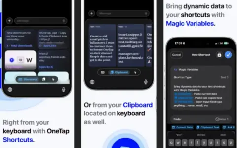 OneTap Shortcuts to najlepsze aplikacje na iPhone, które ułatwiają pracę z tekstem i skrótami bezpośrednio z klawiatury.