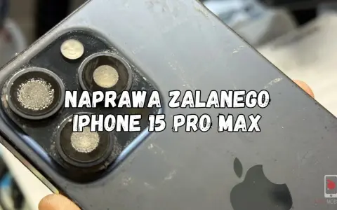 Naprawa zalango iPhone 15 Pro Max. Czy iPhone 15 jest wodoszczelny? Uszkodzone obiektywy aparatu po zalaniu.