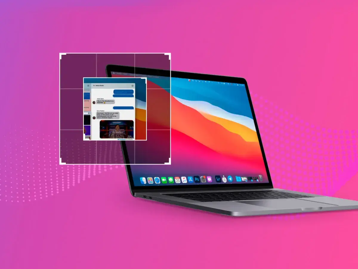 Jak zrobic screen na Macu? Zrzut ekranu z rozmową na laptopie MacBook.