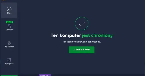 Darmowy antywirus chroni Twój komputer. Inteligentne skanowanie zakończone. Zobacz wyniki.