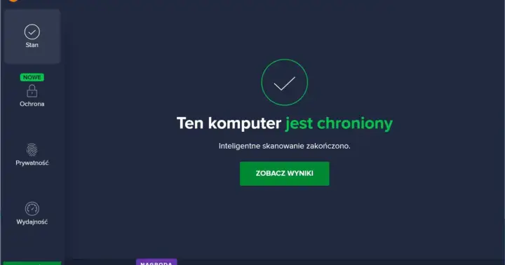 Darmowy antywirus chroni Twój komputer. Inteligentne skanowanie zakończone. Zobacz wyniki.
